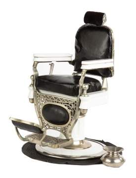 Rare "Theo. A. Kochs" Chicago Cast Metal and Porcelain Salesman's Sample Barber Chair