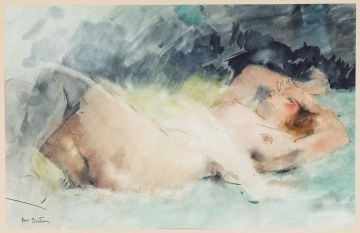 Abel Bertram (French, 1871-1954) Reclining Nude Woman