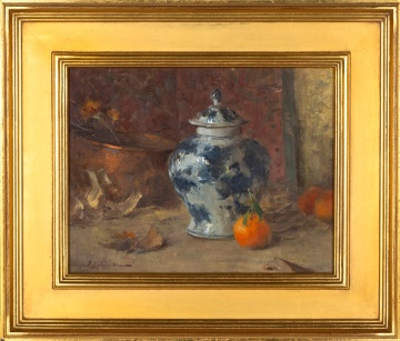 John Encinias (American, b. 1949) "Blue and White Vase"