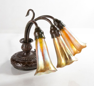 Tiffany Studios Three-Light Lily Table Lamp