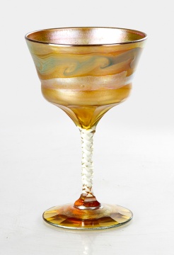 Tiffany Favrile Cut and Decorated Glass Goblet