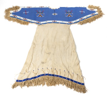 Cheyenne Woman's Dress with Whirling Log Motif