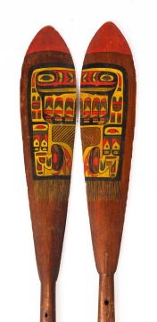 Pair of Tlingit or Haida Northwest Coast Dance Paddles