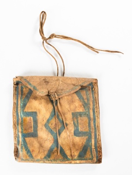 Painted Cheyenne Hide Pouch