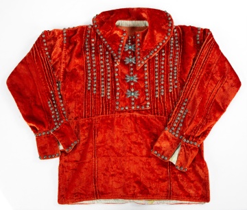 Navajo Woman's Velveteen Blouse with Silver Buttons