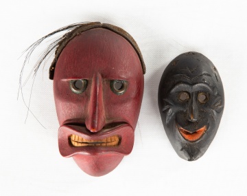 Two Miniature Native American False Face Masks