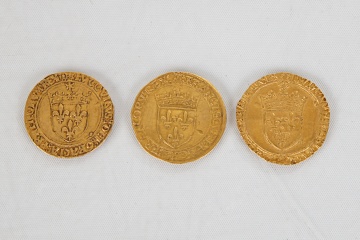 Three French 15th/16th Century Ecu Gold Coins