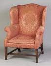 Fine Inlaid Mahogany Hepplewhite Wing Chair