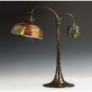Rare Tiffany Studios Table Lamp with Turtleback Counter Balance