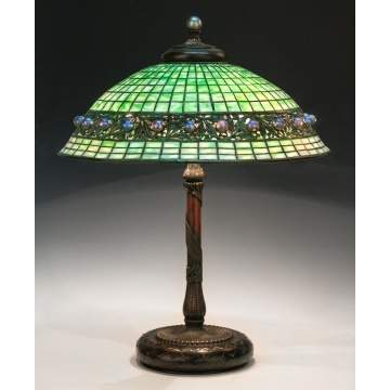 Rare Tiffany Studios Leaded Glass, Bronze & Glass Ball Lamp