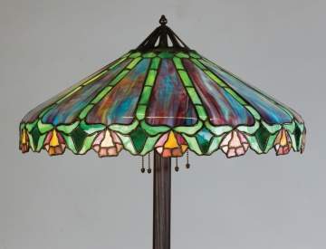 Unusual Handel Leaded Glass Floor Lamp