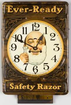 Vintage Eveready Safety Razor Tin Lithograph  Advertising Clock