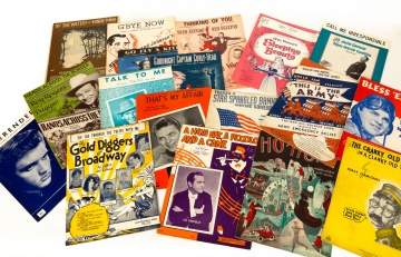 Large Group of Vintage Lithograph Sheet Music