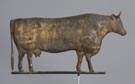 19th Cent. Copper Cow Weathervane w/Cast Zinc Head