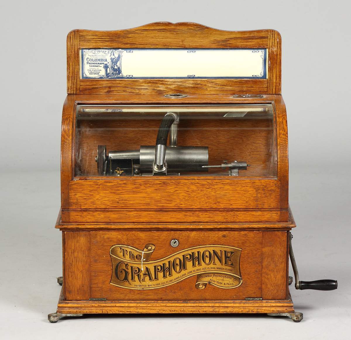 Auktion Antique Phonograph Music Box Clock Auction Featuring