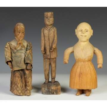 Three Carved Primitive Figures