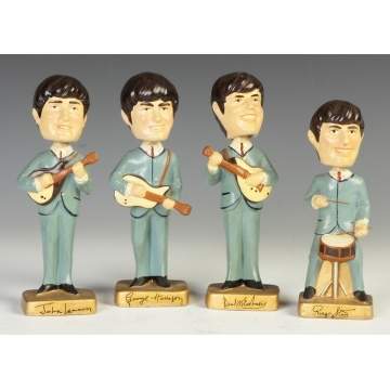 The Beatles Painted Composition Bobble Heads by Car Mascots Inc.