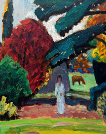 Dame im Park, Mariahalde by Gabriele Münter