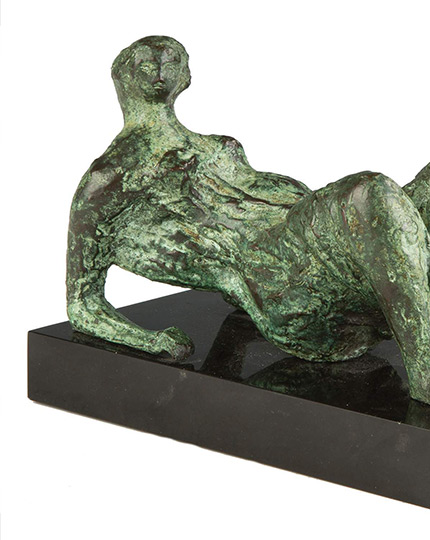 Bronze Sculpture Maquette for Draped Reclining Figure by Henry Moore