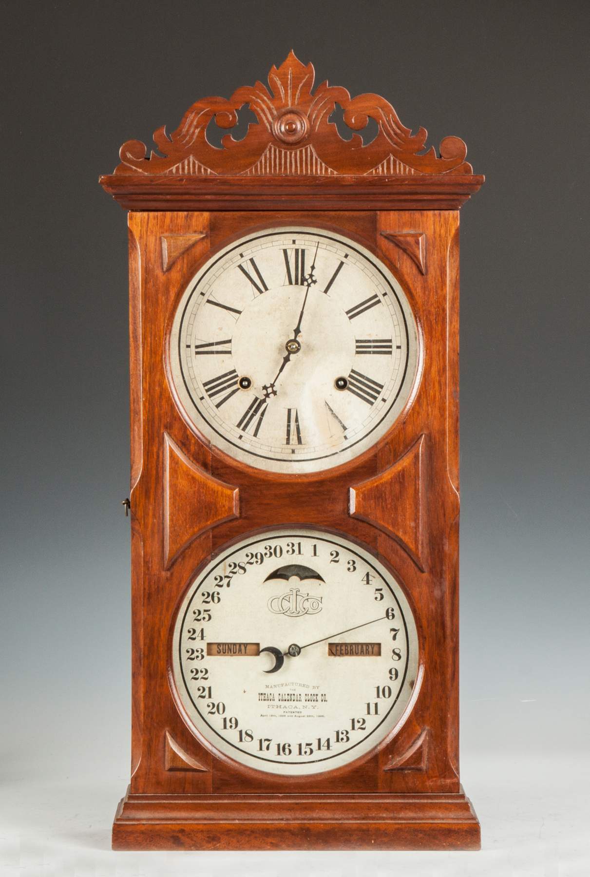 Ithaca Double Dial Calendar Clock | Cottone Auctions