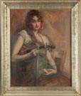 Alexander Oscar Levy  (New York, 1881-1947) "Gypsy Girl with Violin"