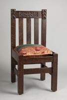 Arts & Crafts Carved Oak Side Chair