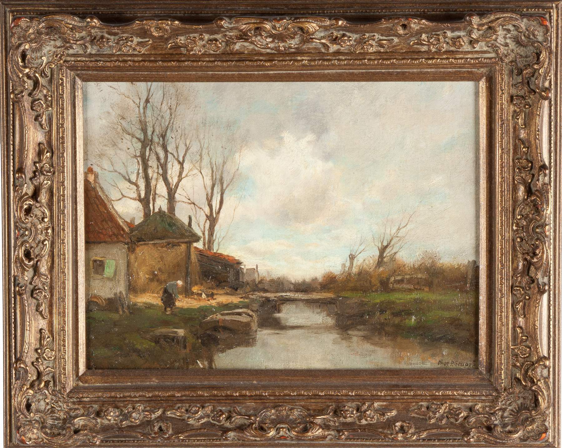 Charles Paul Gruppe (American, 1860-1940) Canal Scene | Cottone Auctions