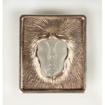 Sterling Silver & Glass Brooch
