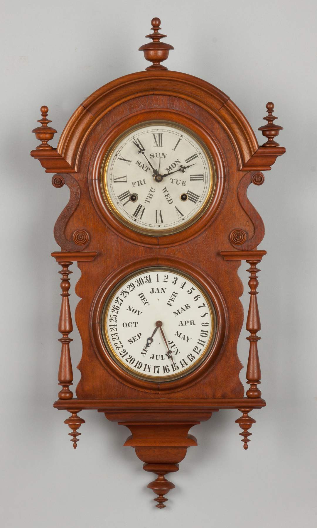 Welch Spring & Company Victorian Walnut Calendar Clock Cottone Auctions