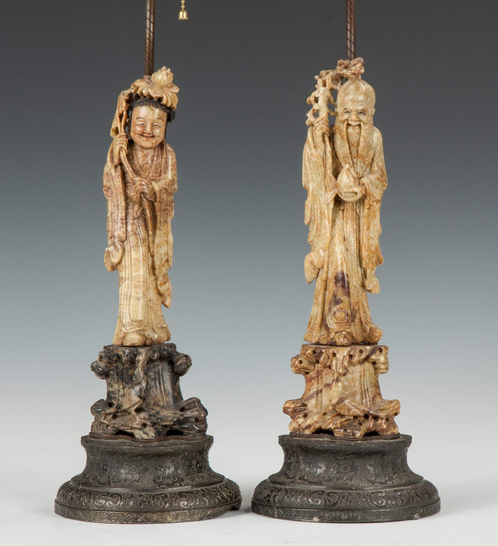 Two Chinese Carved Soapstone Figures Cottone Auctions