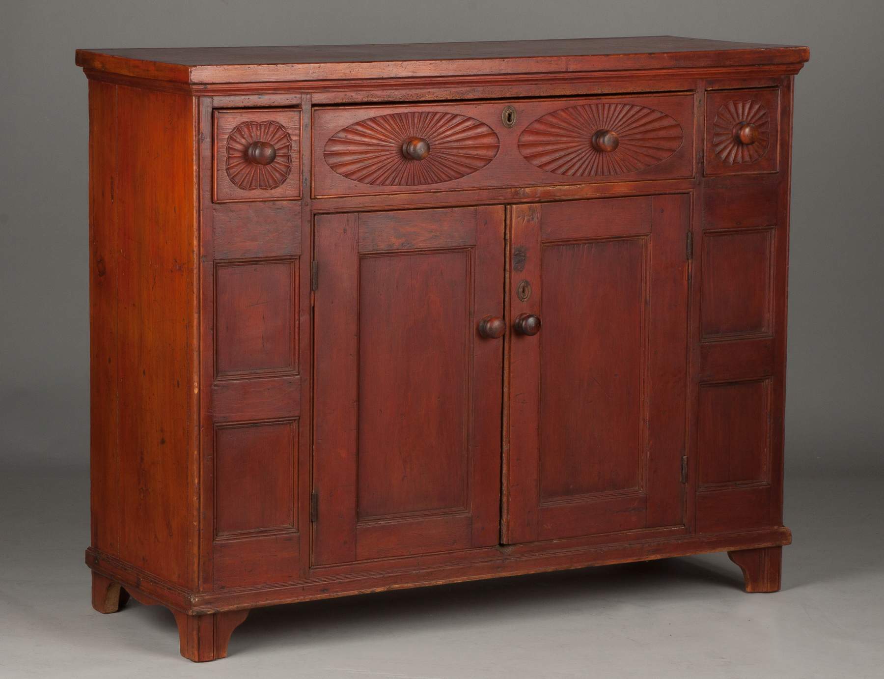 Pine Side Cabinet Probably Canadian Cottone Auctions   0107frfan Det1 