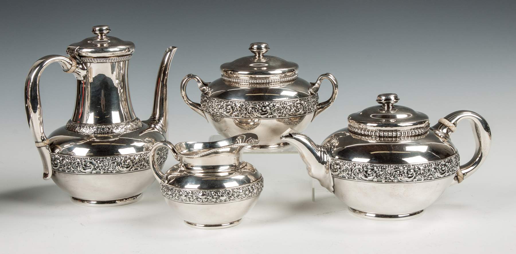 Tiffany and Co. Sterling Silver FourPiece Tea Set Cottone Auctions