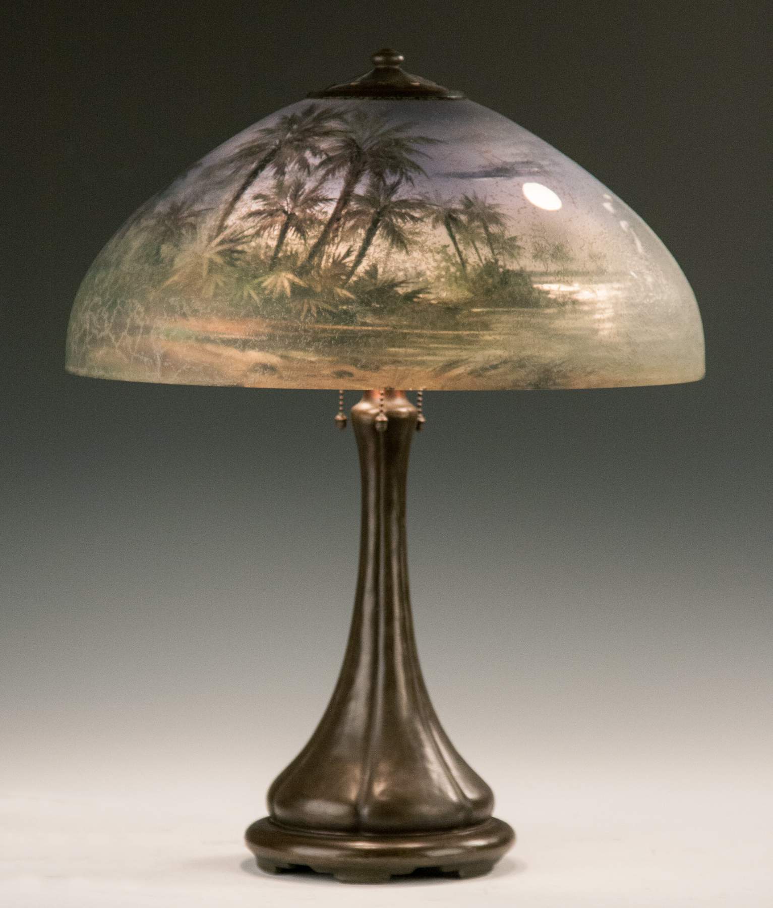 handel reverse painted lamp