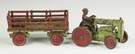 Painted Cast Iron Tractor & Cart