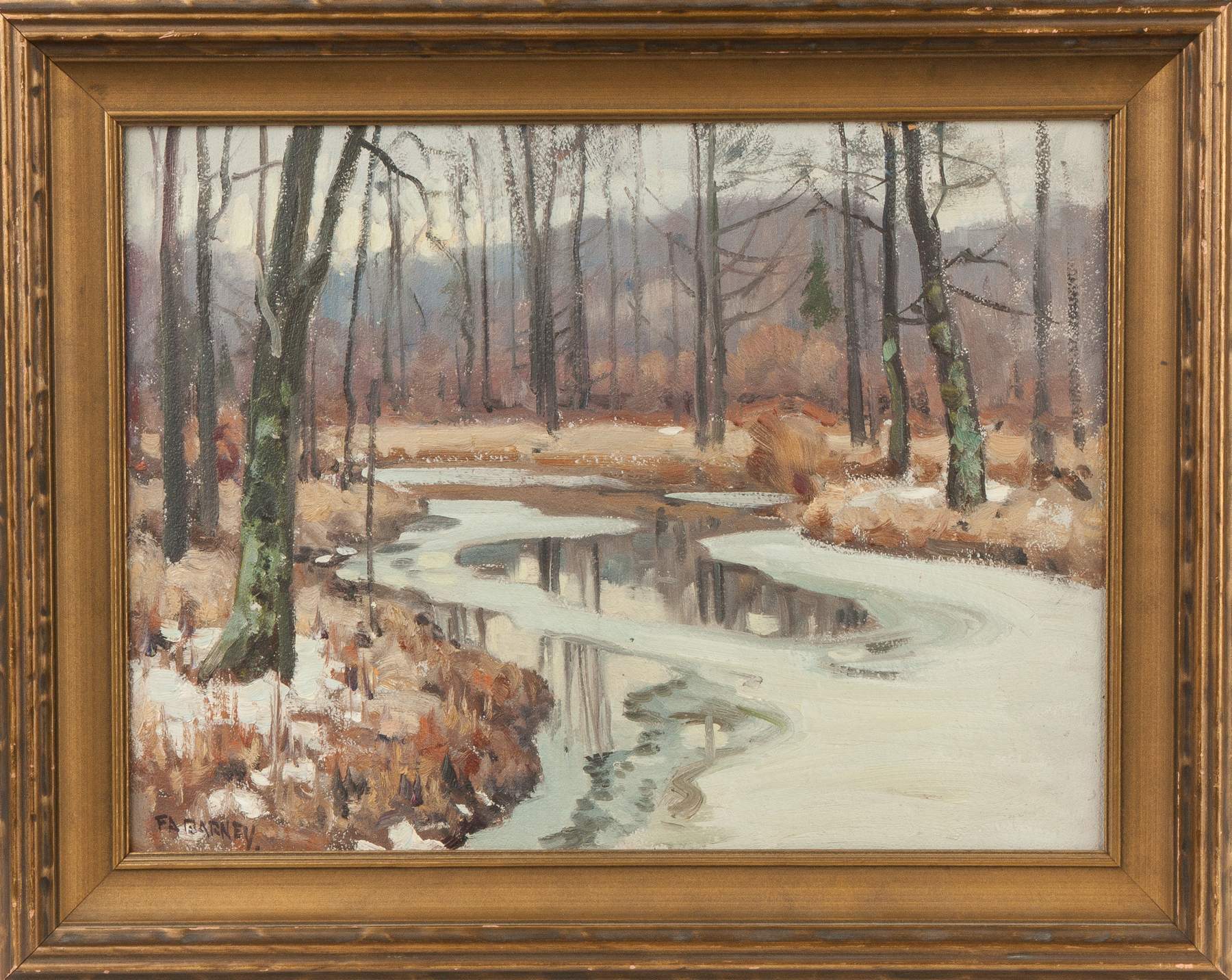 Frank Barney (American, 1862-1954) Winter Stream Scene | Cottone Auctions