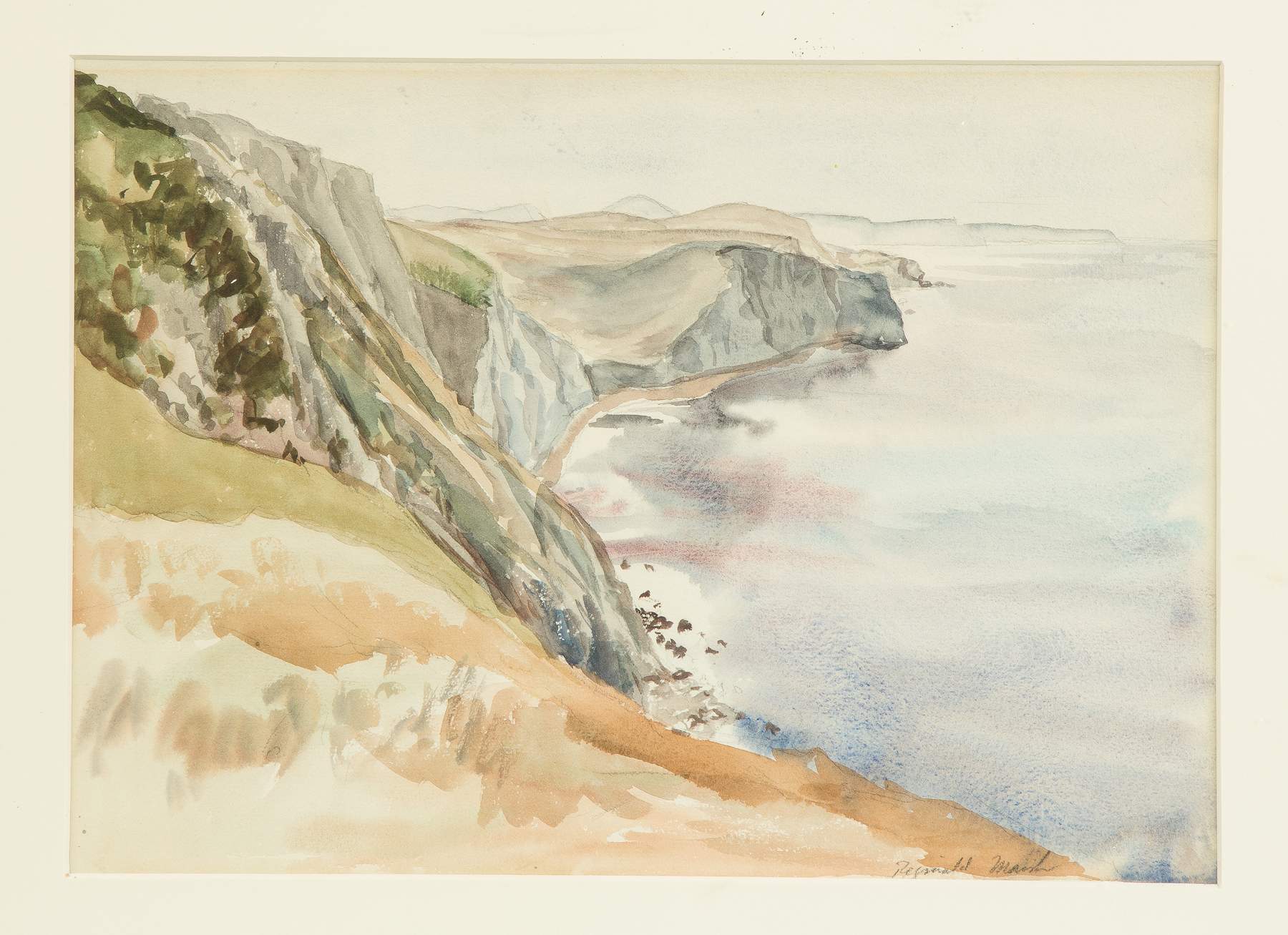 Reginald Marsh American 1898 1954 Marthas Vineyard Cliffs