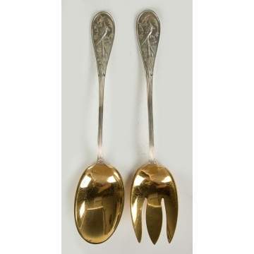 Tiffany & Co. Sterling Silver Serving Spoon and Fork - Audubon Pattern