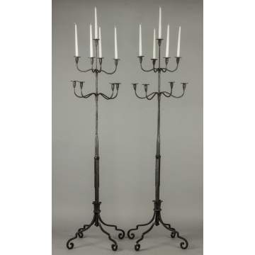 Wrought Iron Floor Candelabras | Cottone Auctions