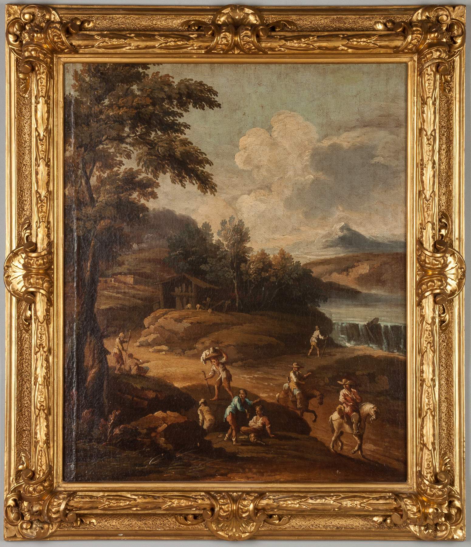 Pair of Old Master's School Paintings of Landscapes with Figures ...