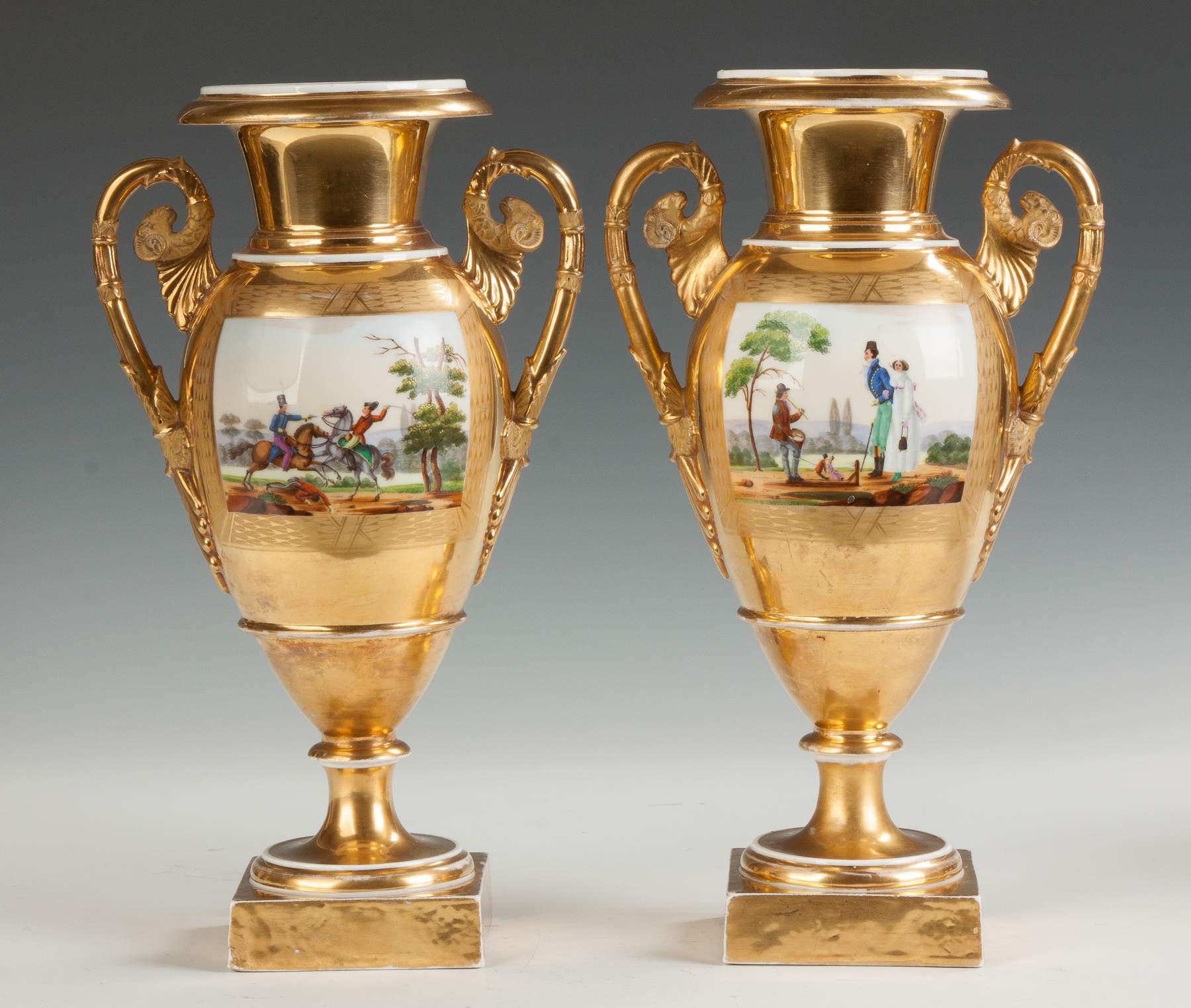 Pair of Old Paris Porcelain Vases | Cottone Auctions