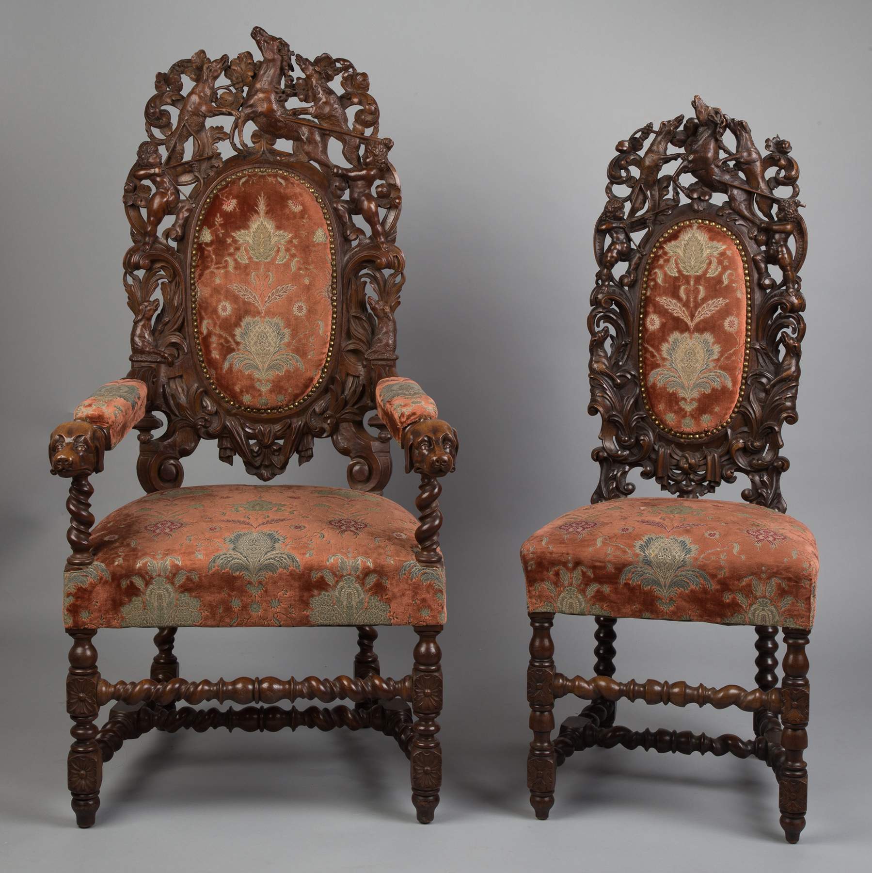 Carved Armchair and Side Chair | Cottone Auctions