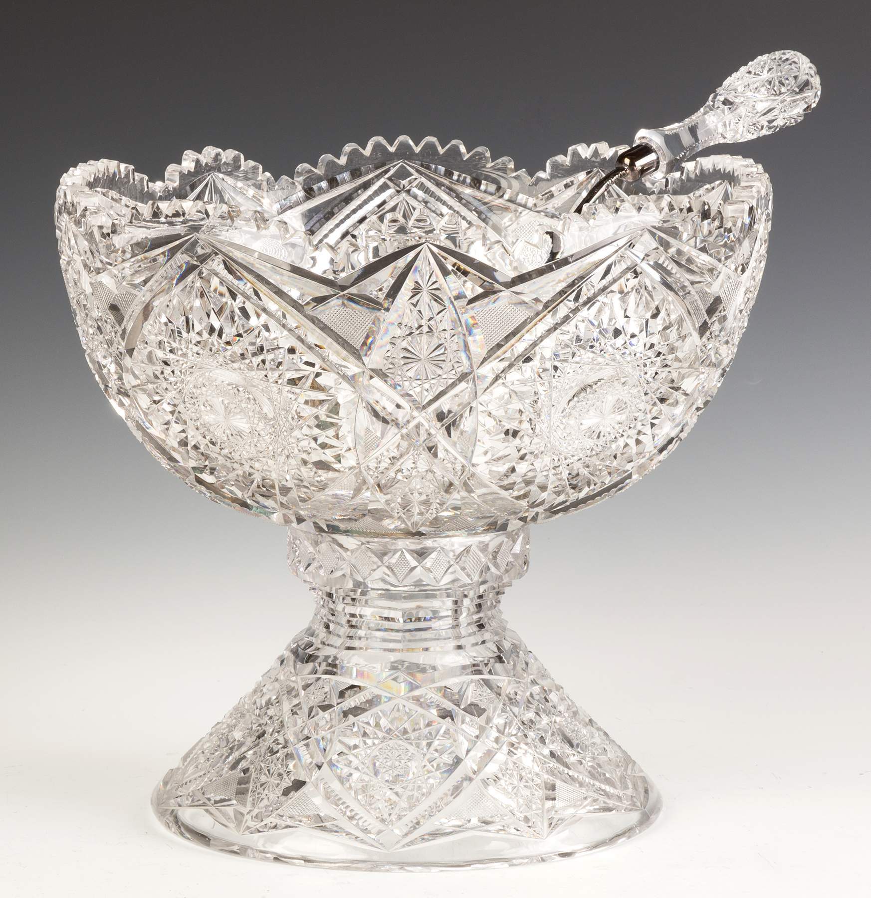 Cut Glass Punch Bowl And Pedestal Cottone Auctions