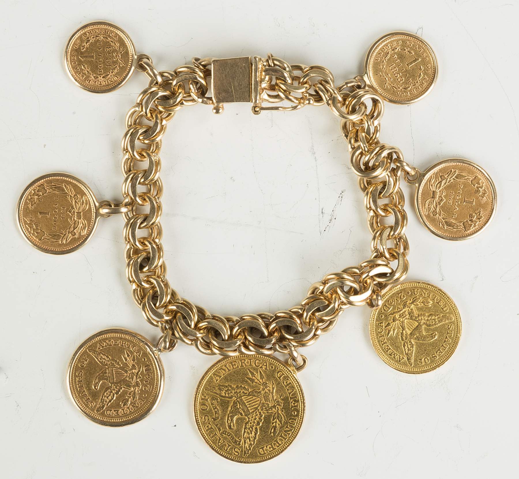 14k Gold Bracelet with Gold Coins | Cottone Auctions