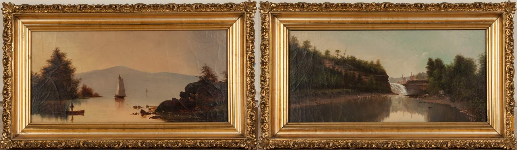 Two Hudson River School Paintings 19th Century Cottone Auctions   1017ppsail 