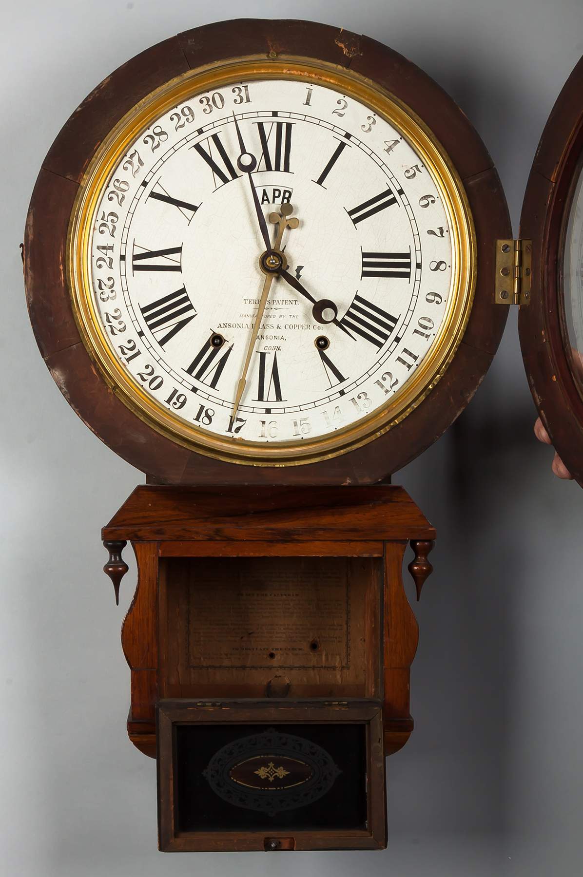 Ansonia Brass & Copper Co. Calendar Clock, CT | Cottone Auctions