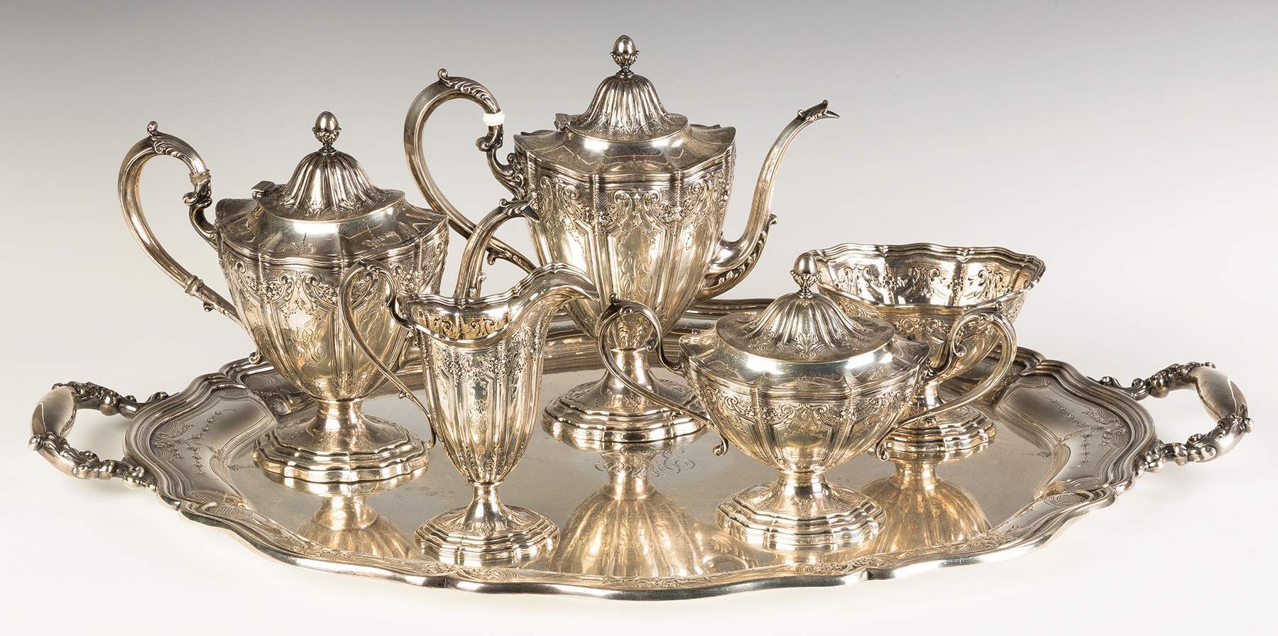 Six Piece Gorham Sterling Silver Tea Set | Cottone Auctions