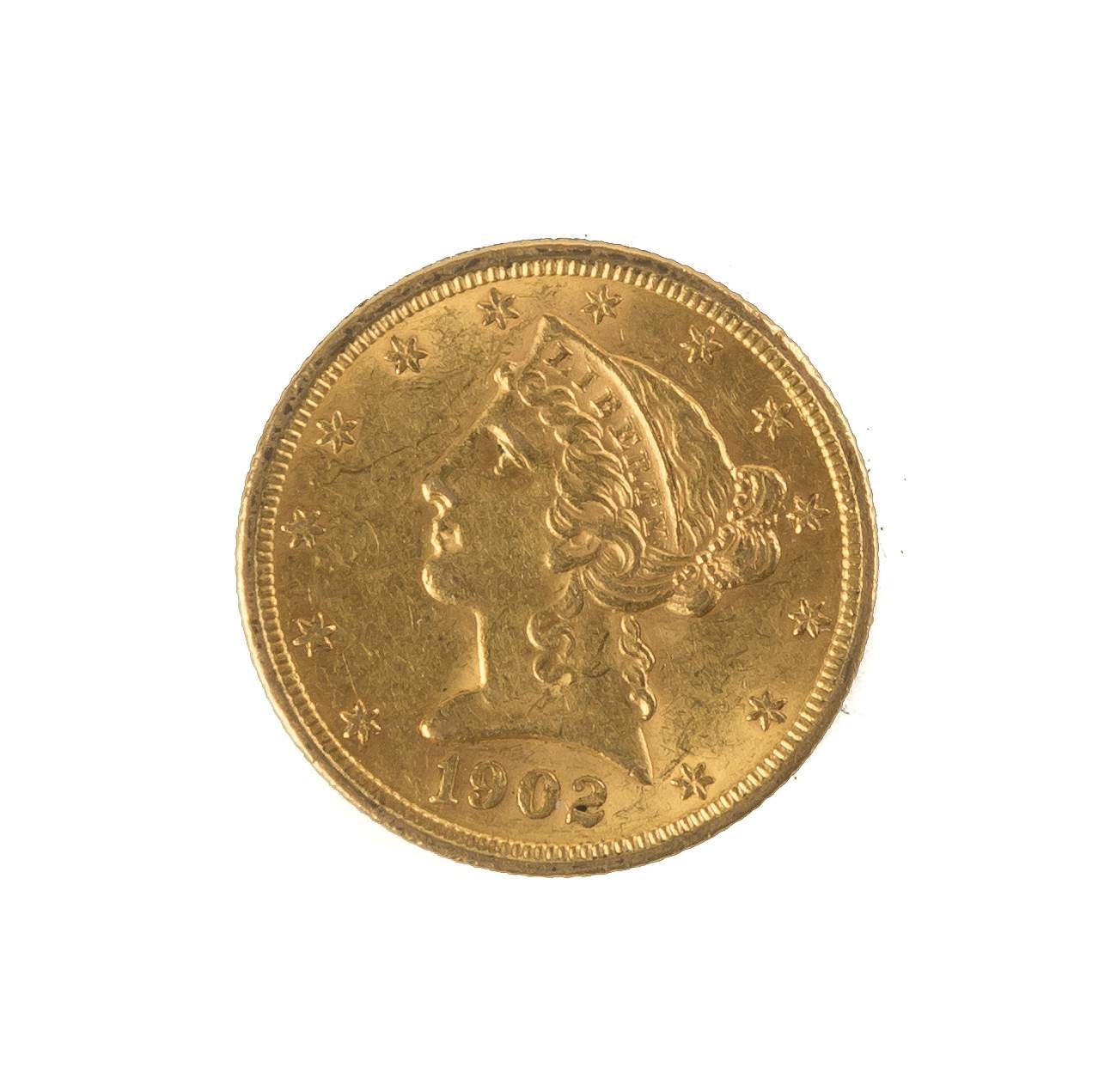 1902 Five Dollar Liberty Head Gold Coin | Cottone Auctions