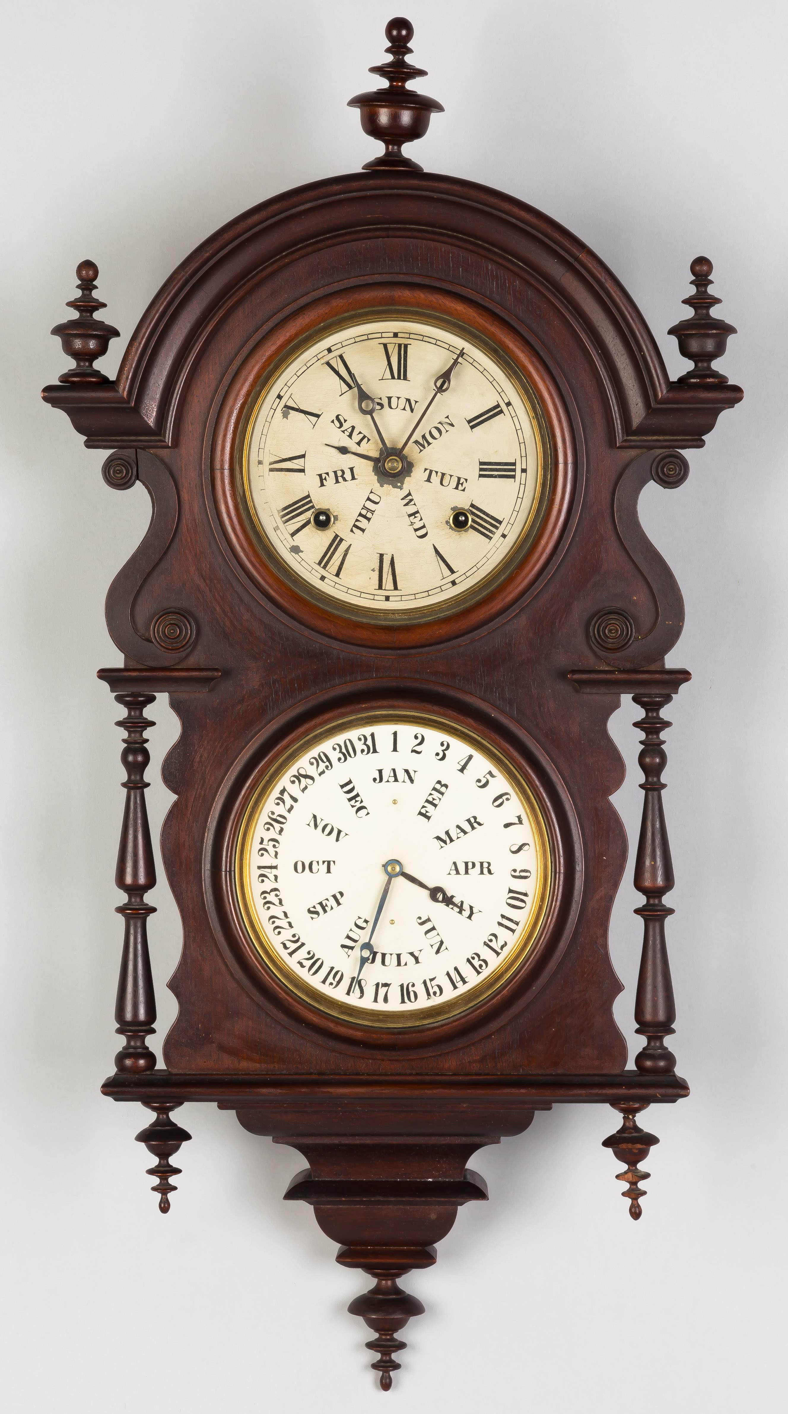 Welch Spring & Co. Victorian Hanging Calendar Clock Cottone Auctions