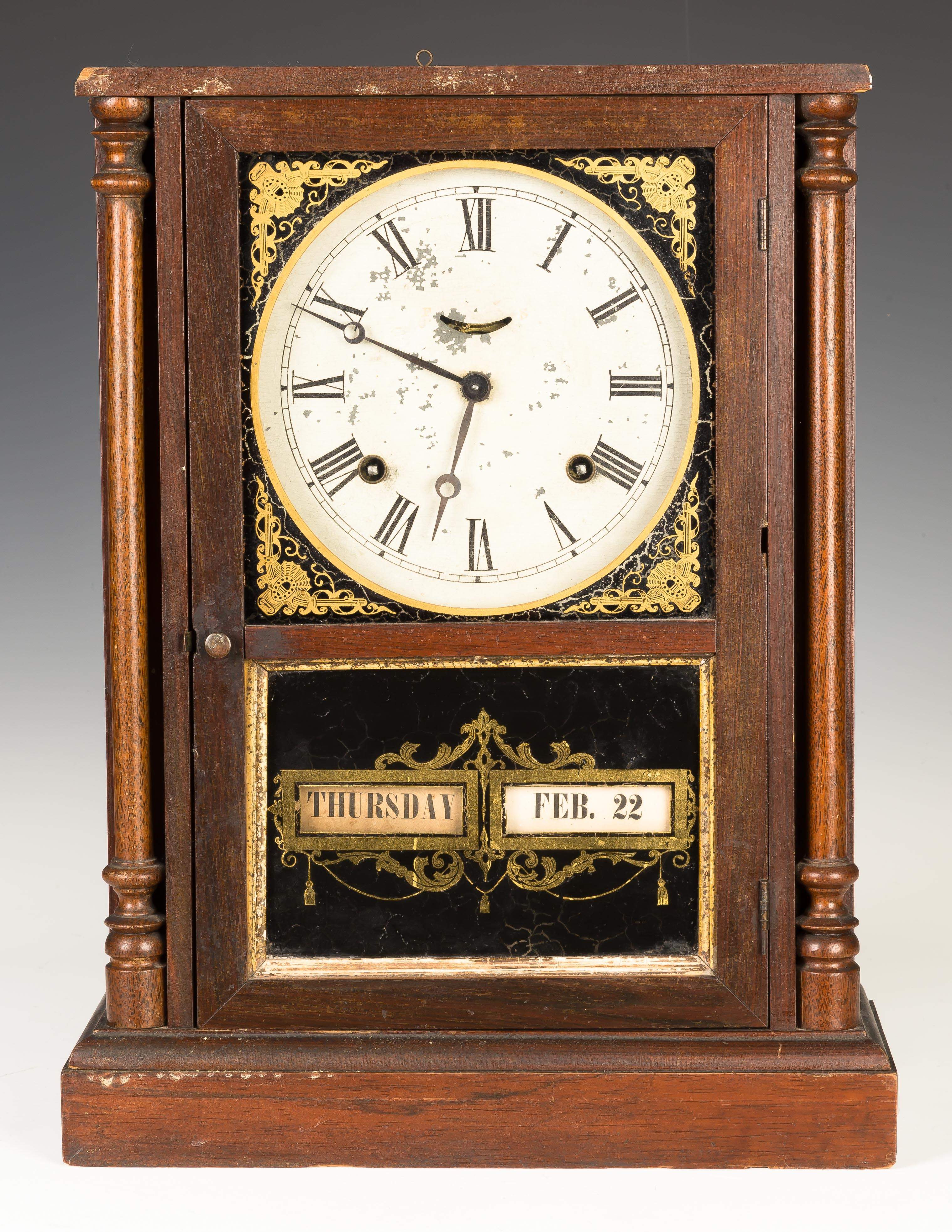 Unusual Jerome And Co. Improved Calendar Clock, Patented By Hubbell And 