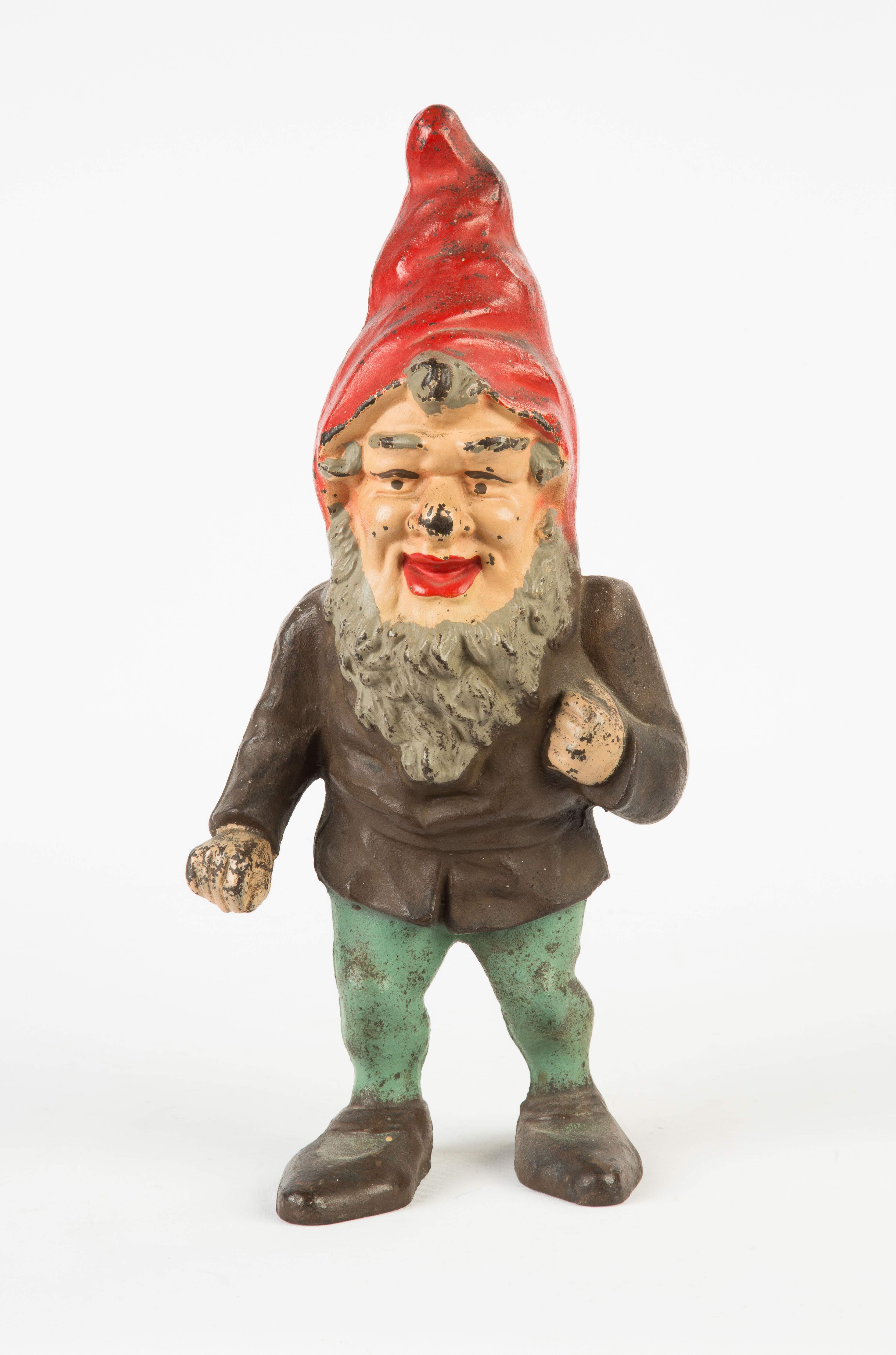 Painted Gnome Cast Iron Doorstop | Cottone Auctions